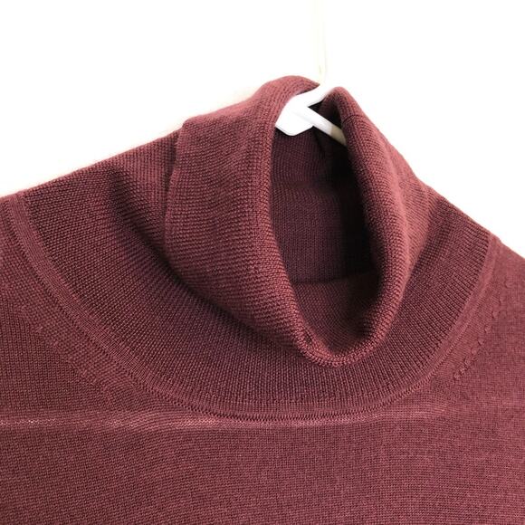 All Saints mens maroon merino wool turtleneck sweater size Extra Large XL - Picture 6 of 14